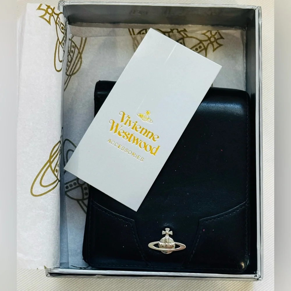 ❌❌sold❌❌Vivienne Westwood Black Orb Bifold Wallet w/ box and tags - Picture 7 of 9